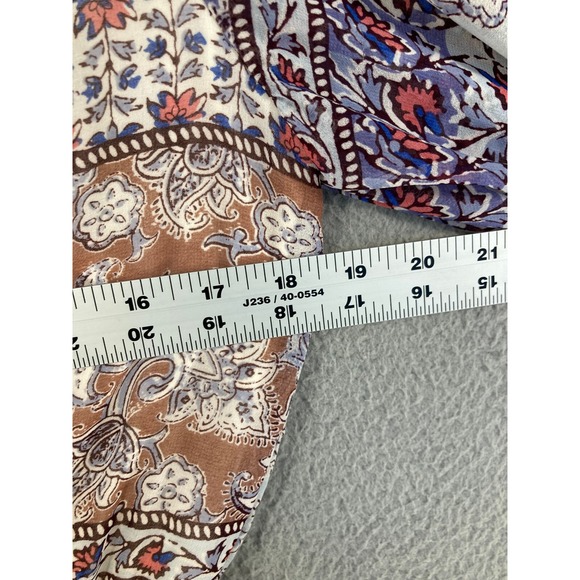 Lily Rose Maxi Dress Womens Medium Beige‎ Blue Floral Boho Lined V Neck Babydoll - Picture 5 of 11